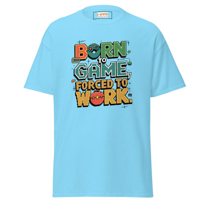 Born to Game | Retro T-Shirt - Sky - T-Shirts Online