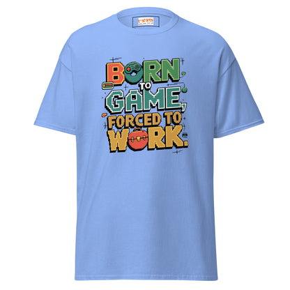 Born to Game | Retro T-Shirt - Carolina Blue - T-Shirts Online