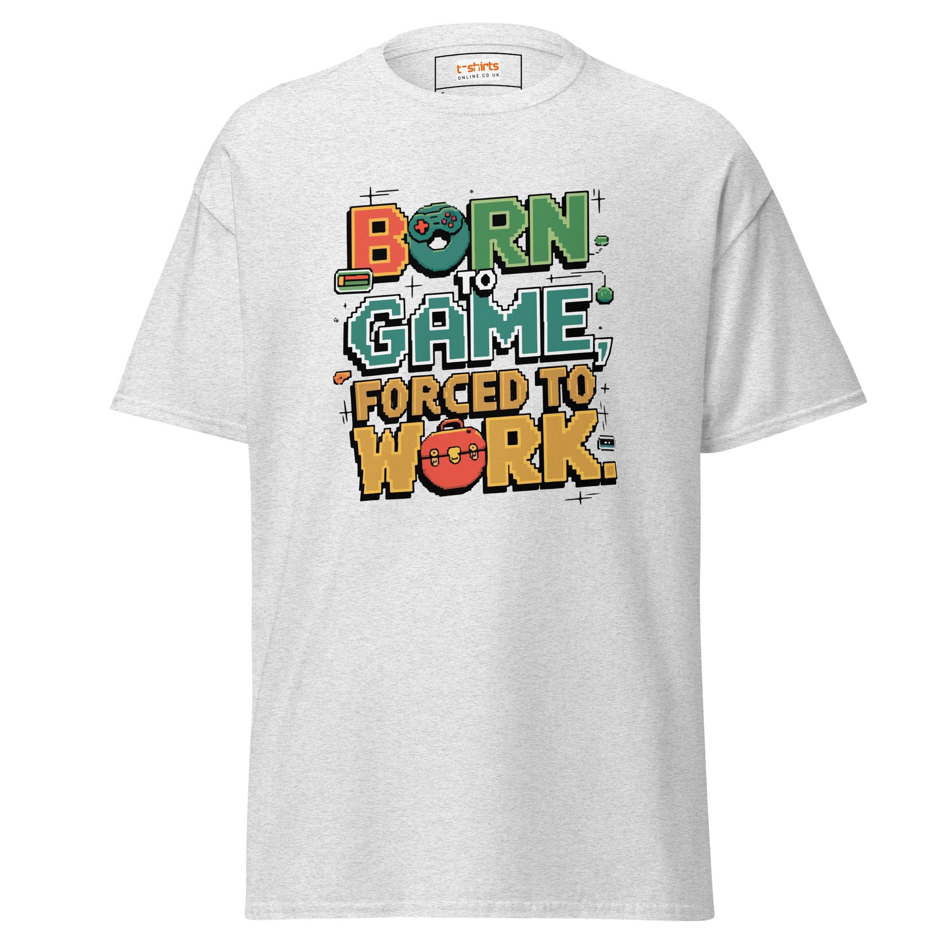 Born to Game | Retro T-Shirt - Ash - T-Shirts Online