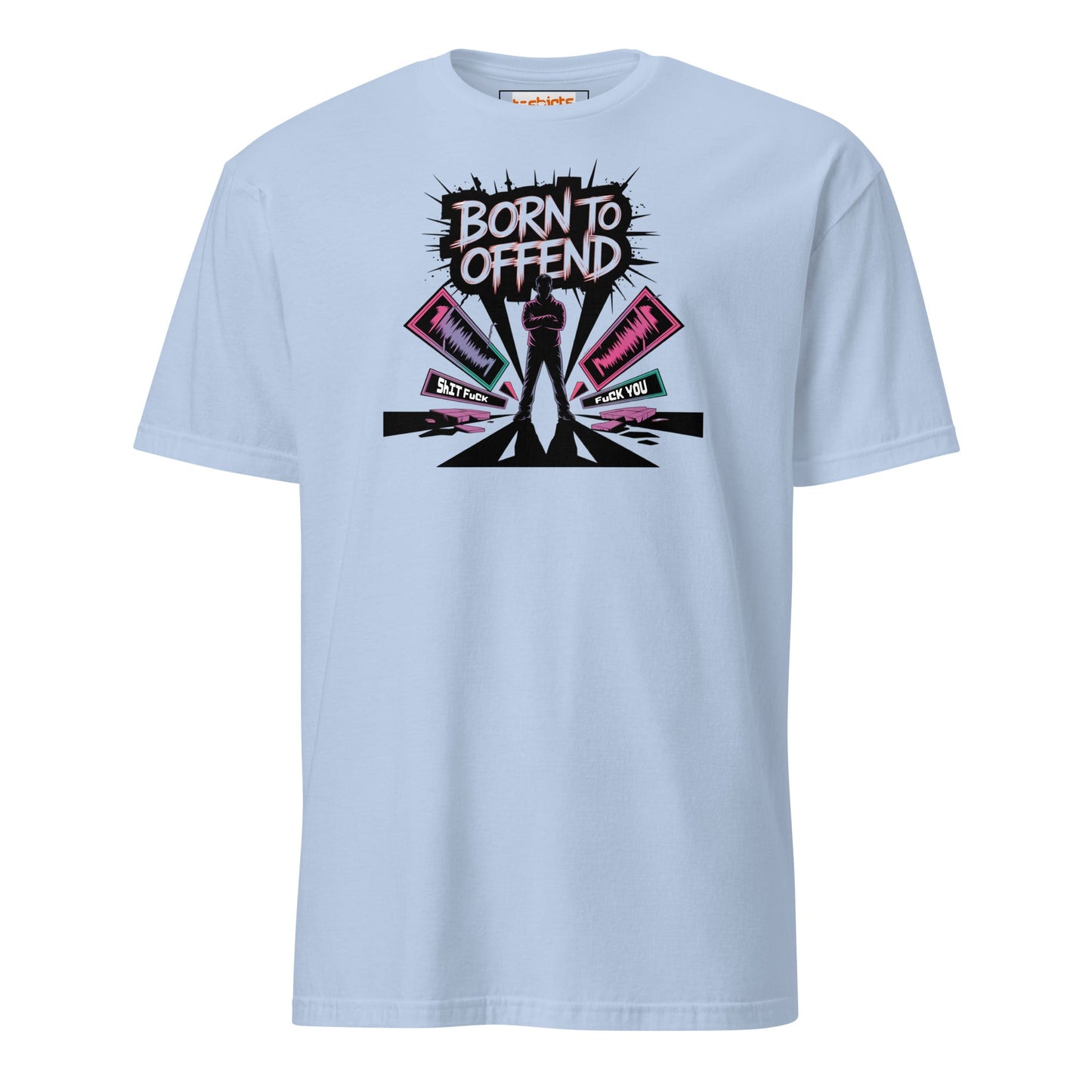 Born to Offend T-Shirt | Adult Humour Tee - Light Blue - T-Shirts Online