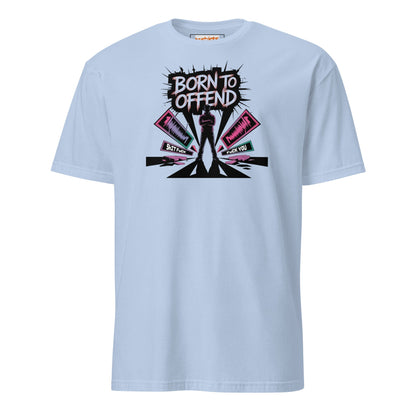 Born to Offend T-Shirt | Adult Humour Tee - Light Blue - T-Shirts Online