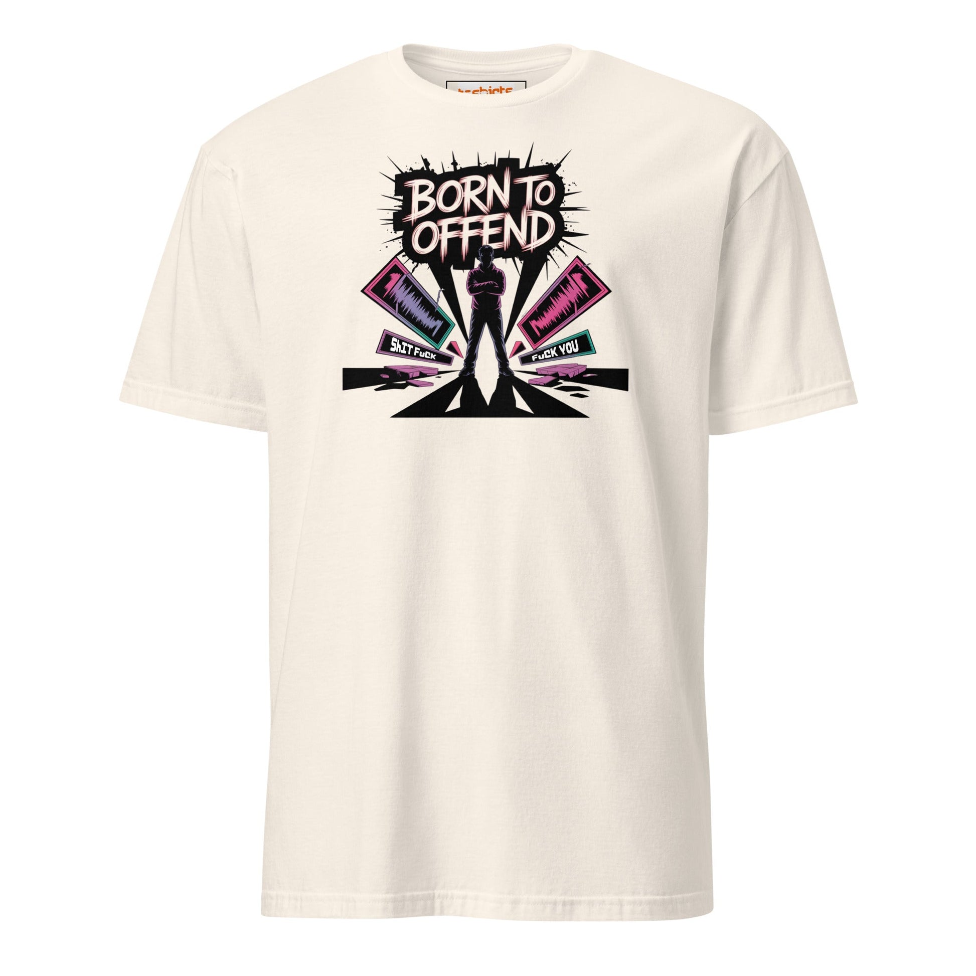 Born to Offend T-Shirt | Adult Humour Tee - Natural - T-Shirts Online