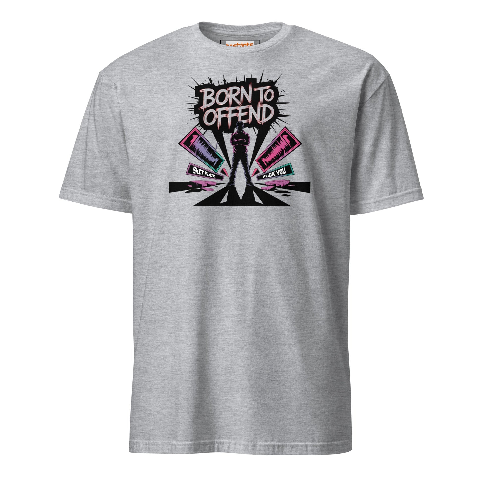 Born to Offend T-Shirt | Adult Humour Tee - Sport Grey - T-Shirts Online