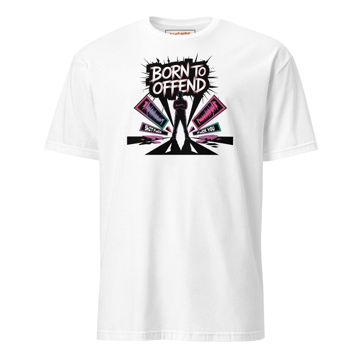 Born to Offend T-Shirt | Adult Humour Tee - White - T-Shirts Online