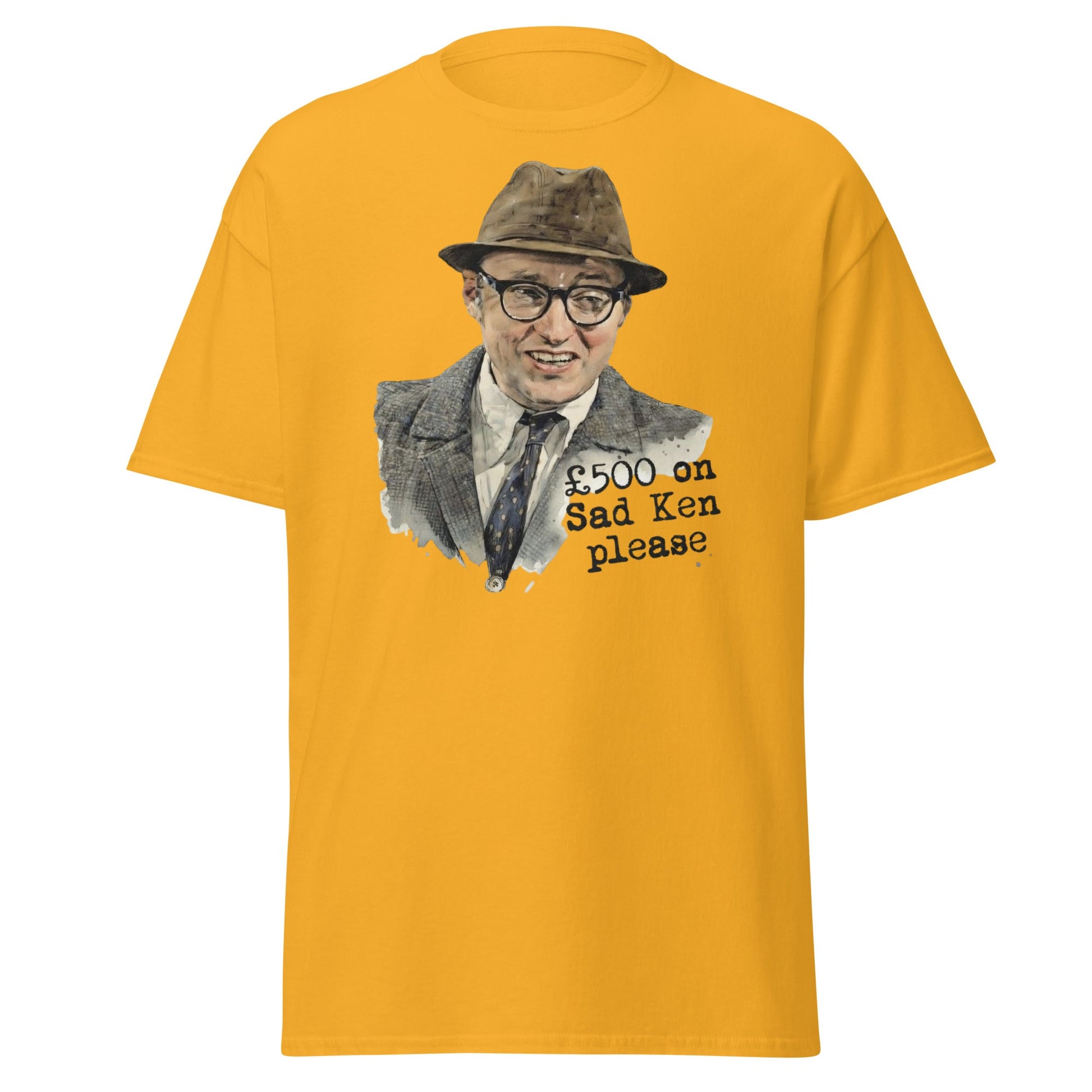 Bottom TV Show Sad Ken T-Shirt | Eddie Hitler Fan Merch - Gold - T-Shirts Online