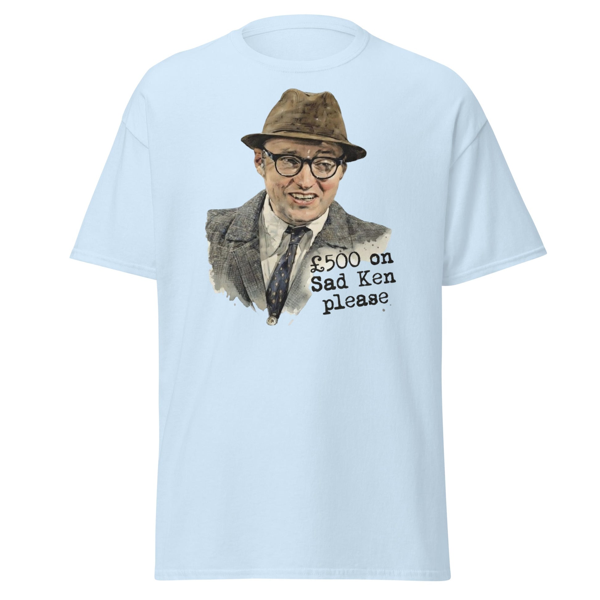 Bottom TV Show Sad Ken T-Shirt | Eddie Hitler Fan Merch - Light Blue - T-Shirts Online