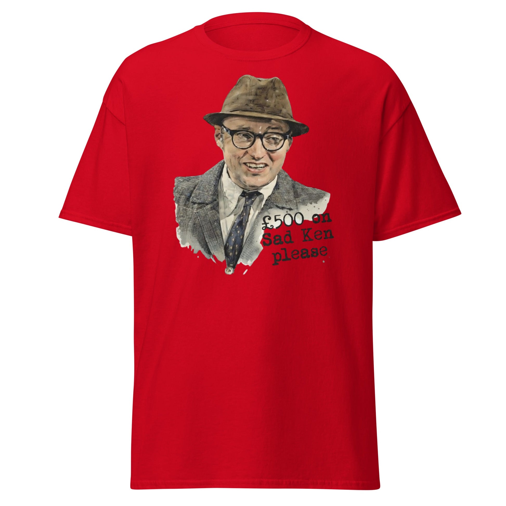 Bottom TV Show Sad Ken T-Shirt | Eddie Hitler Fan Merch - Red - T-Shirts Online