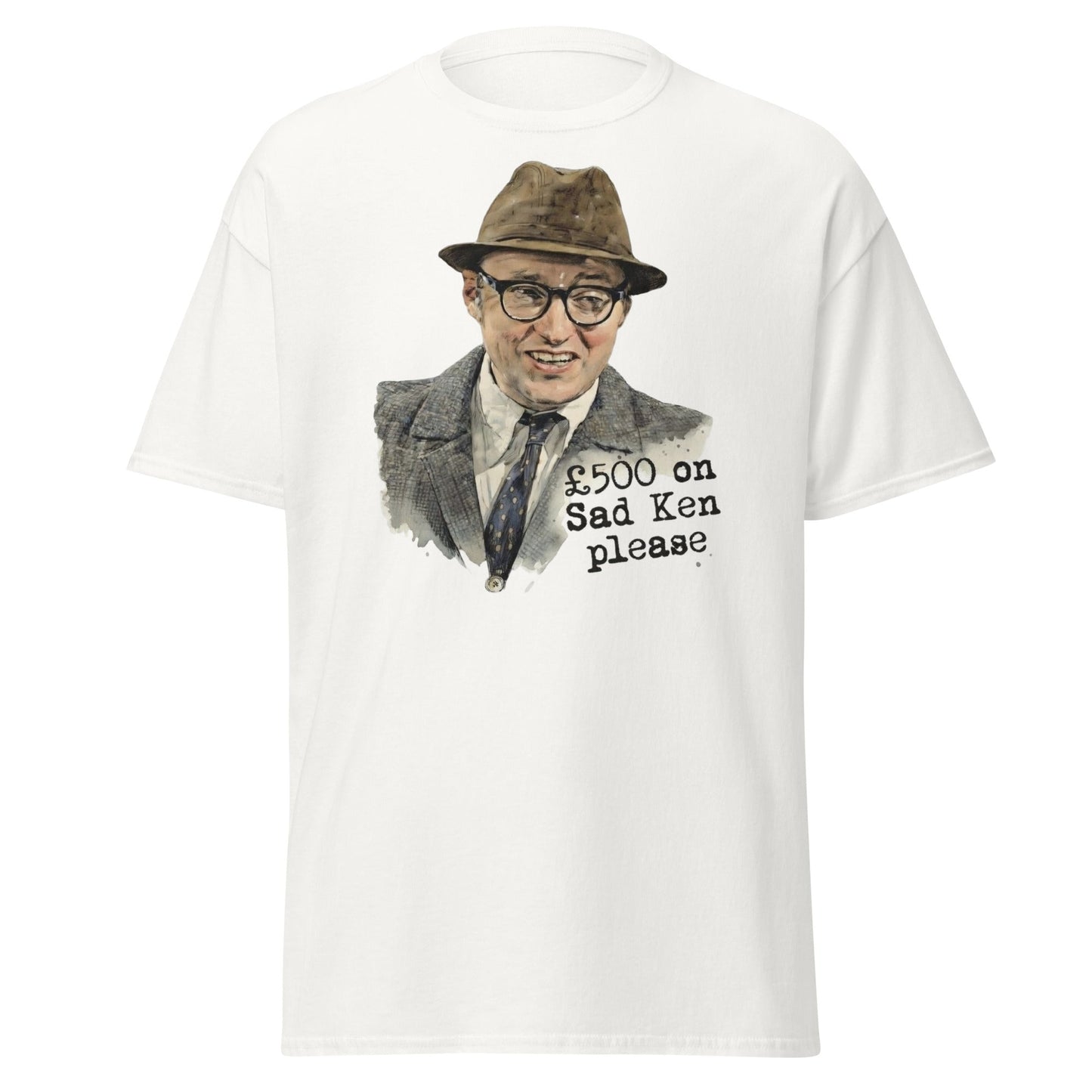 Bottom TV Show Sad Ken T-Shirt | Eddie Hitler Fan Merch - White - T-Shirts Online
