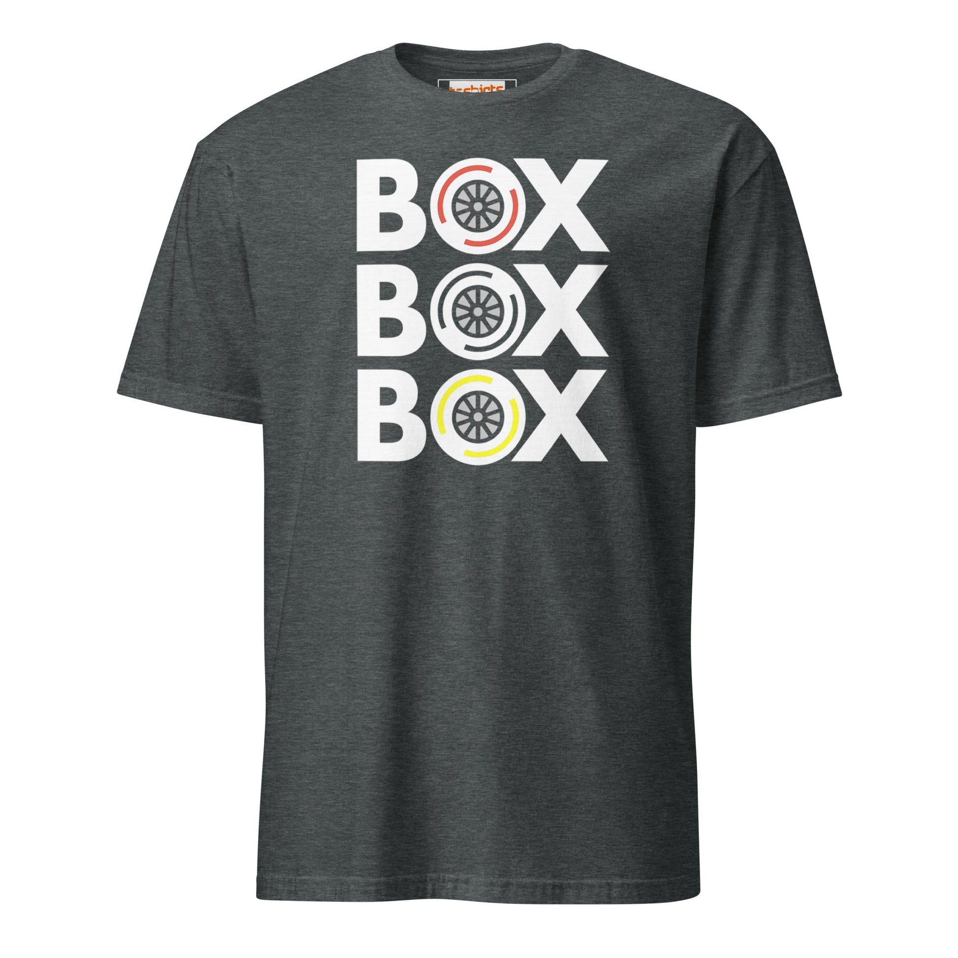 Box Box Box T-Shirt | Motor Racing Tee - Dark Heather - T-Shirts Online