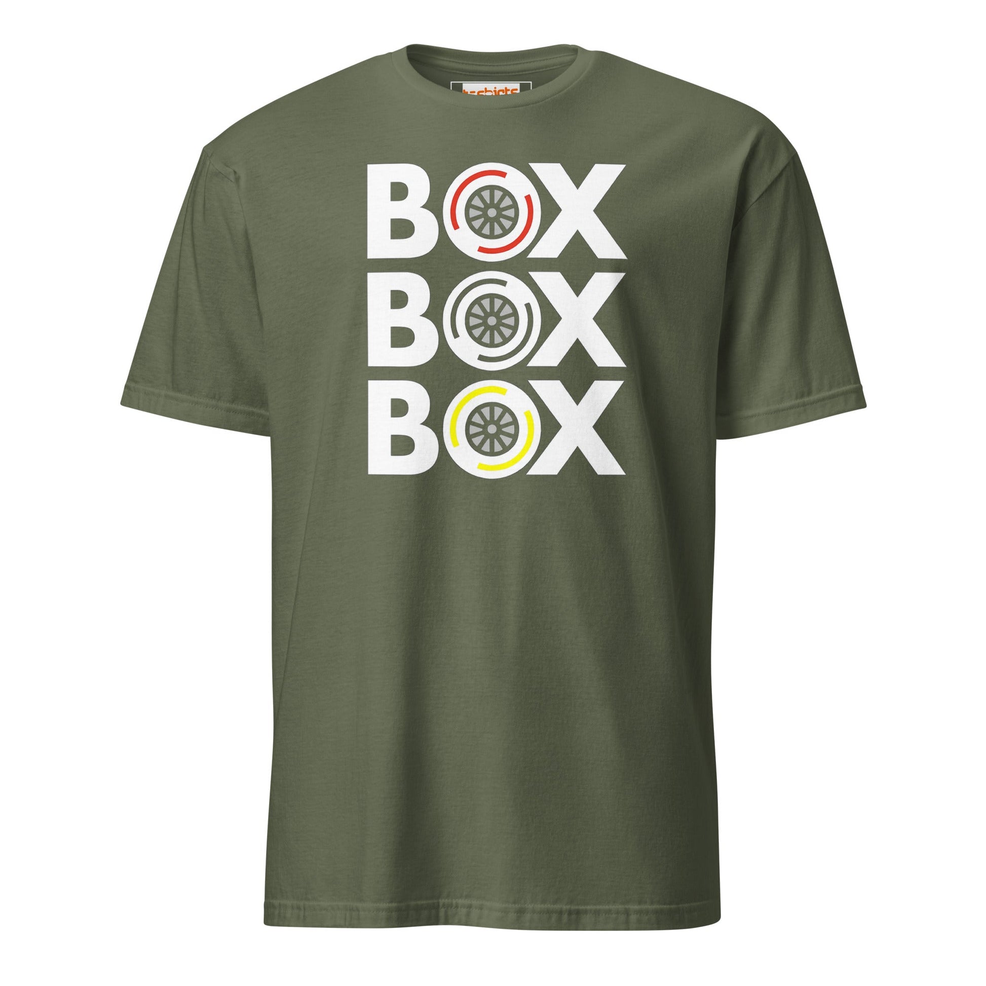 Box Box Box T-Shirt | Motor Racing Tee - Military Green - T-Shirts Online