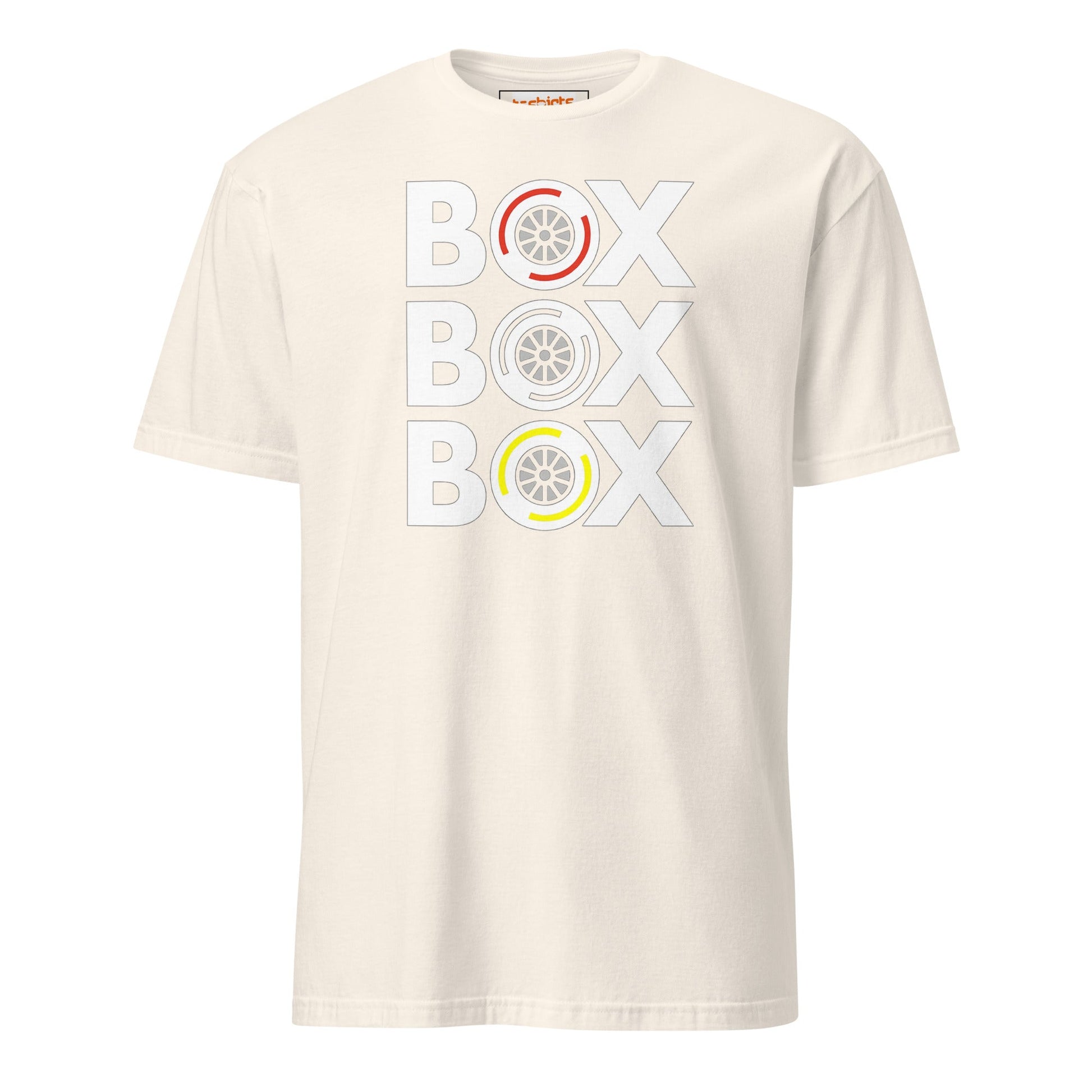 Box Box Box T-Shirt | Motor Racing Tee - Natural - T-Shirts Online