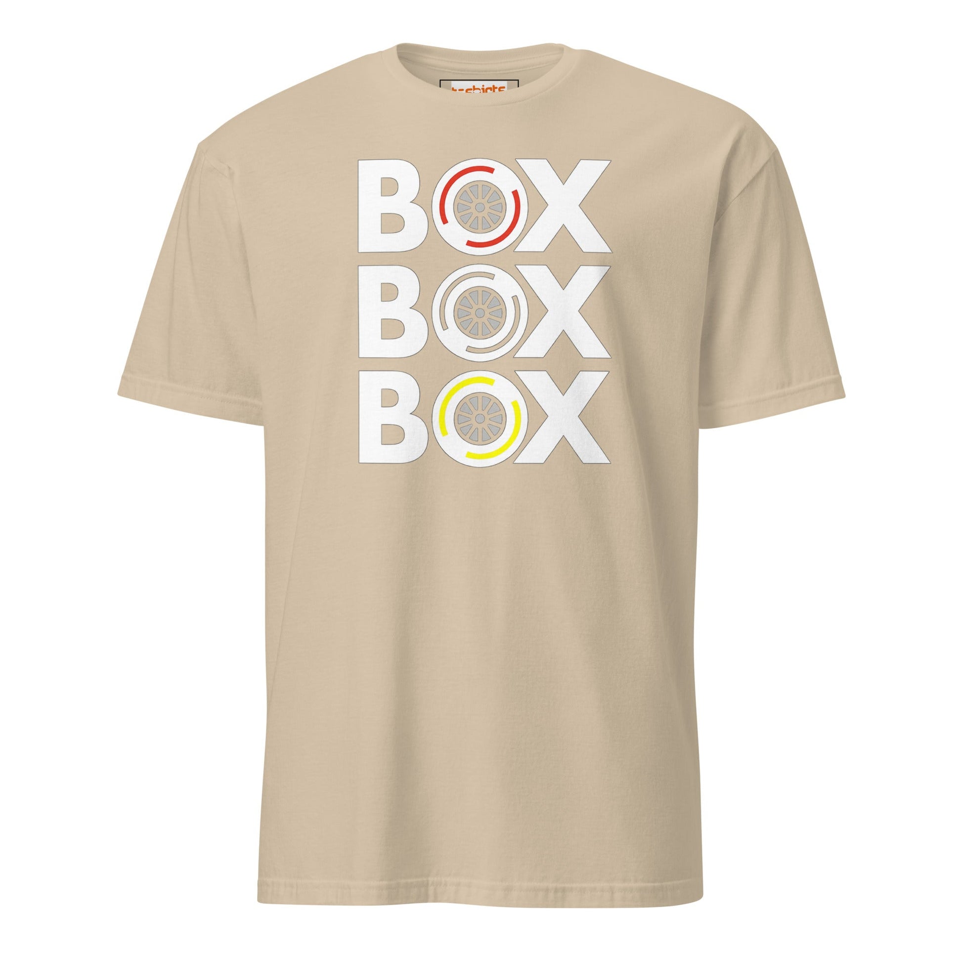 Box Box Box T-Shirt | Motor Racing Tee - Sand - T-Shirts Online