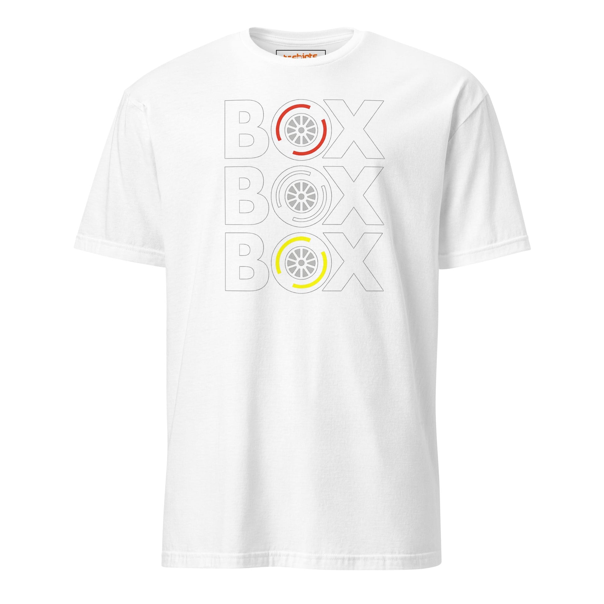 Box Box Box T-Shirt | Motor Racing Tee - White - T-Shirts Online