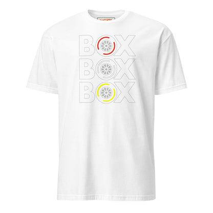 Box Box Box T-Shirt | Motor Racing Tee - White - T-Shirts Online