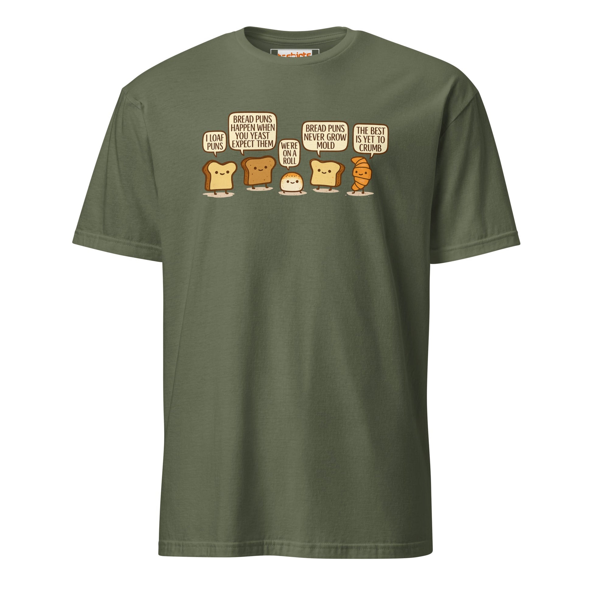 Bread Puns T-Shirt | Fun Pun Tee - Military Green - T-Shirts Online