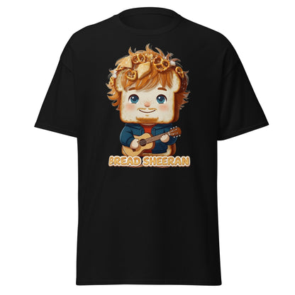 Bread Sheeran Funny Musician Pun T-Shirt | Punny Graphic Tee - Black - T-Shirts Online