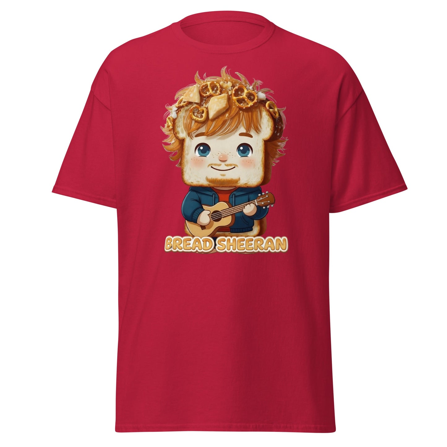 Bread Sheeran Funny Musician Pun T-Shirt | Punny Graphic Tee - Cardinal - T-Shirts Online