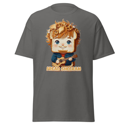 Bread Sheeran Funny Musician Pun T-Shirt | Punny Graphic Tee - Charcoal - T-Shirts Online
