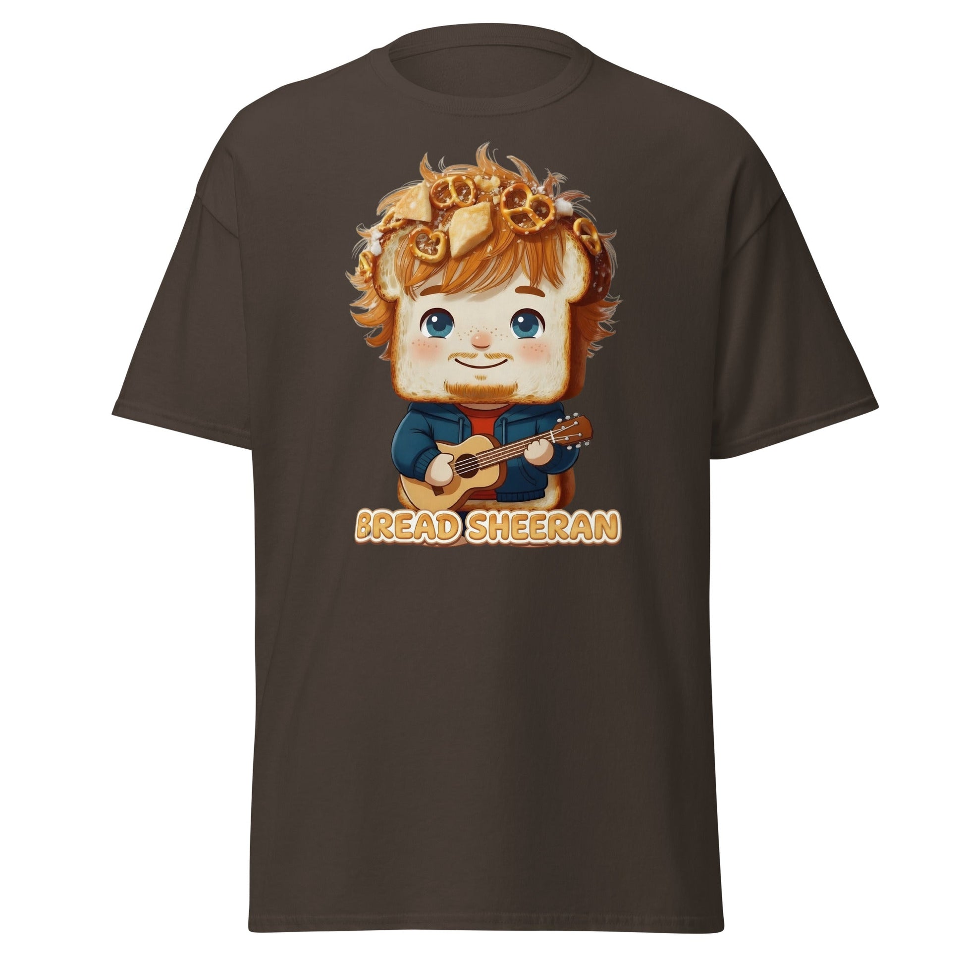 Bread Sheeran Funny Musician Pun T-Shirt | Punny Graphic Tee - Dark Chocolate - T-Shirts Online