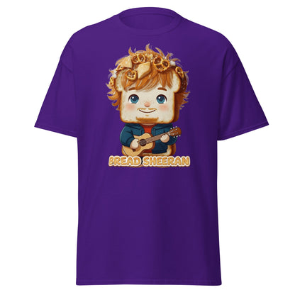 Bread Sheeran Funny Musician Pun T-Shirt | Punny Graphic Tee - Purple - T-Shirts Online
