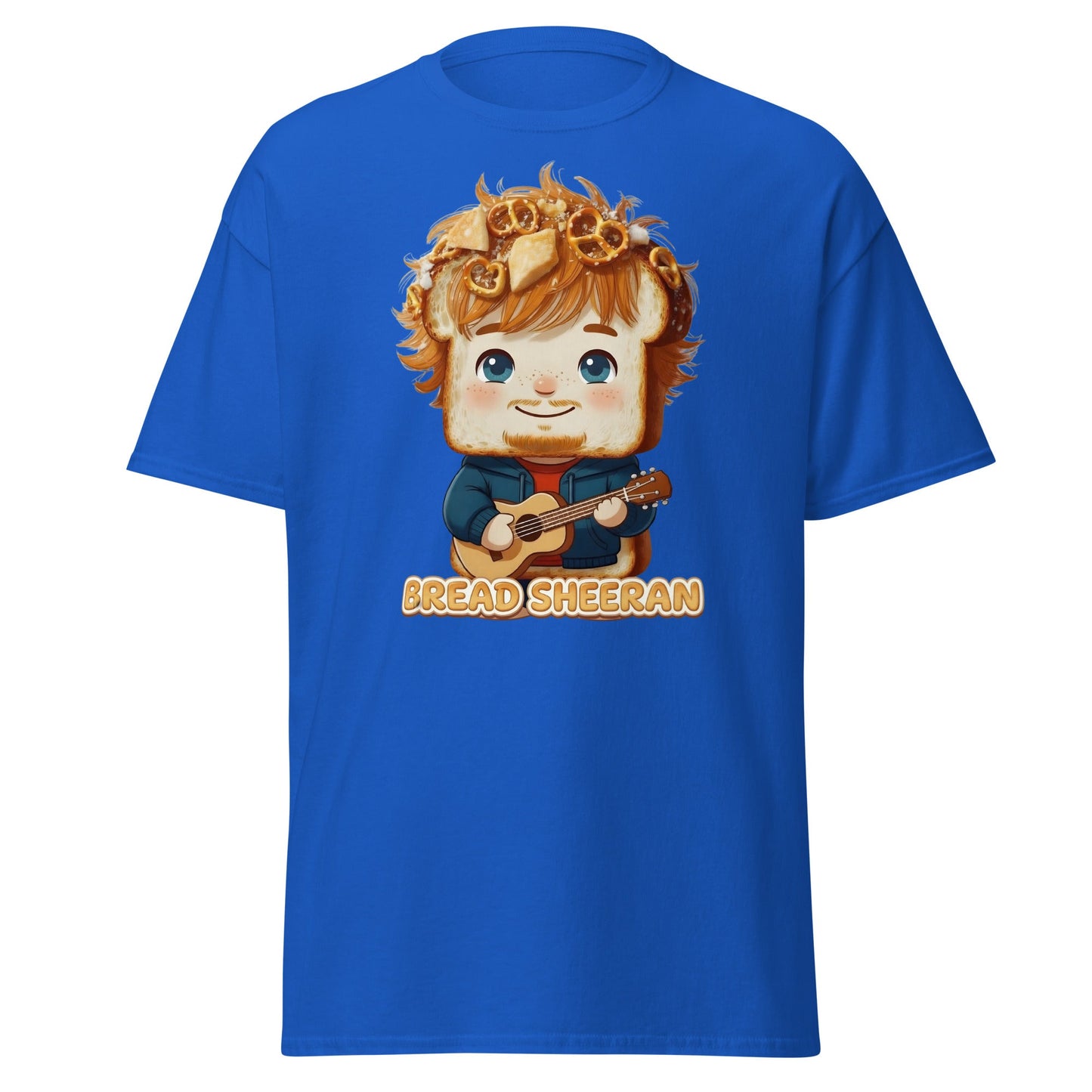 Bread Sheeran Funny Musician Pun T-Shirt | Punny Graphic Tee - Royal - T-Shirts Online