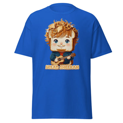 Bread Sheeran Funny Musician Pun T-Shirt | Punny Graphic Tee - Royal - T-Shirts Online