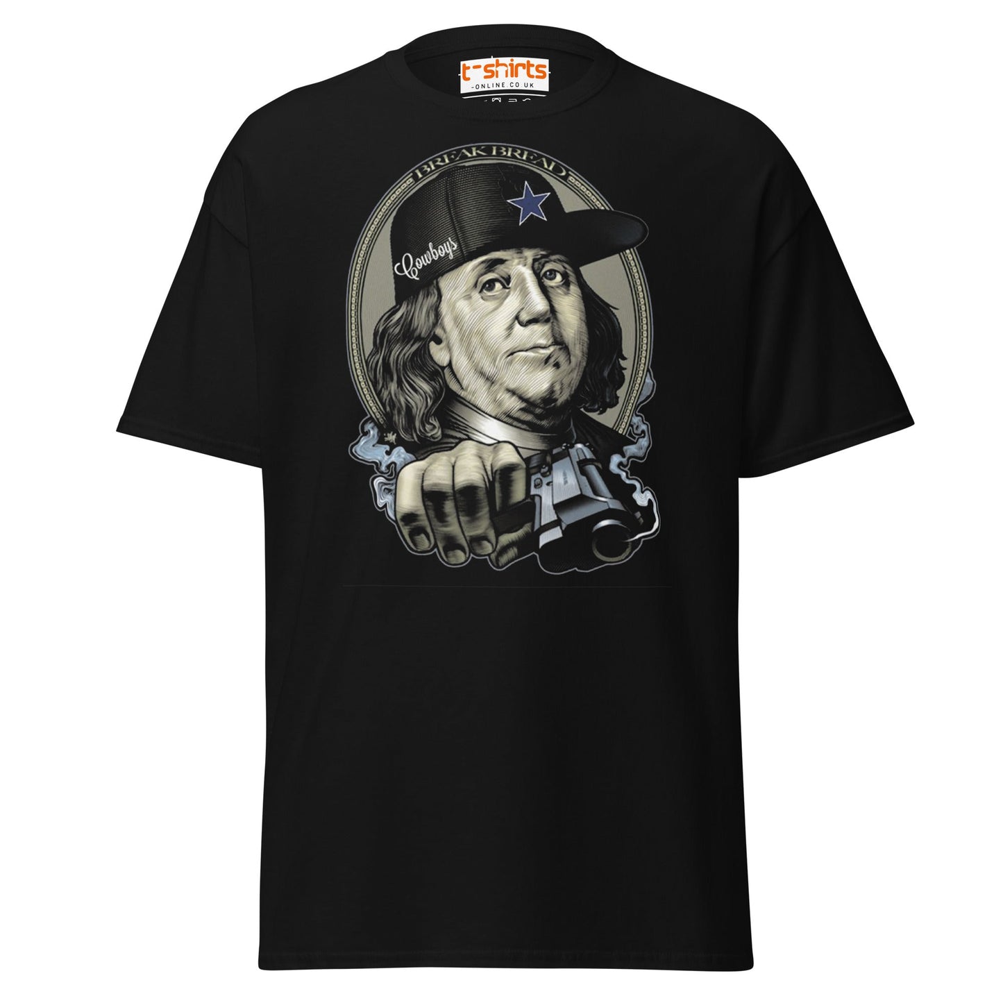 Break Bread T-Shirt – Street Art Money Parody Tee - Black - T-Shirts Online