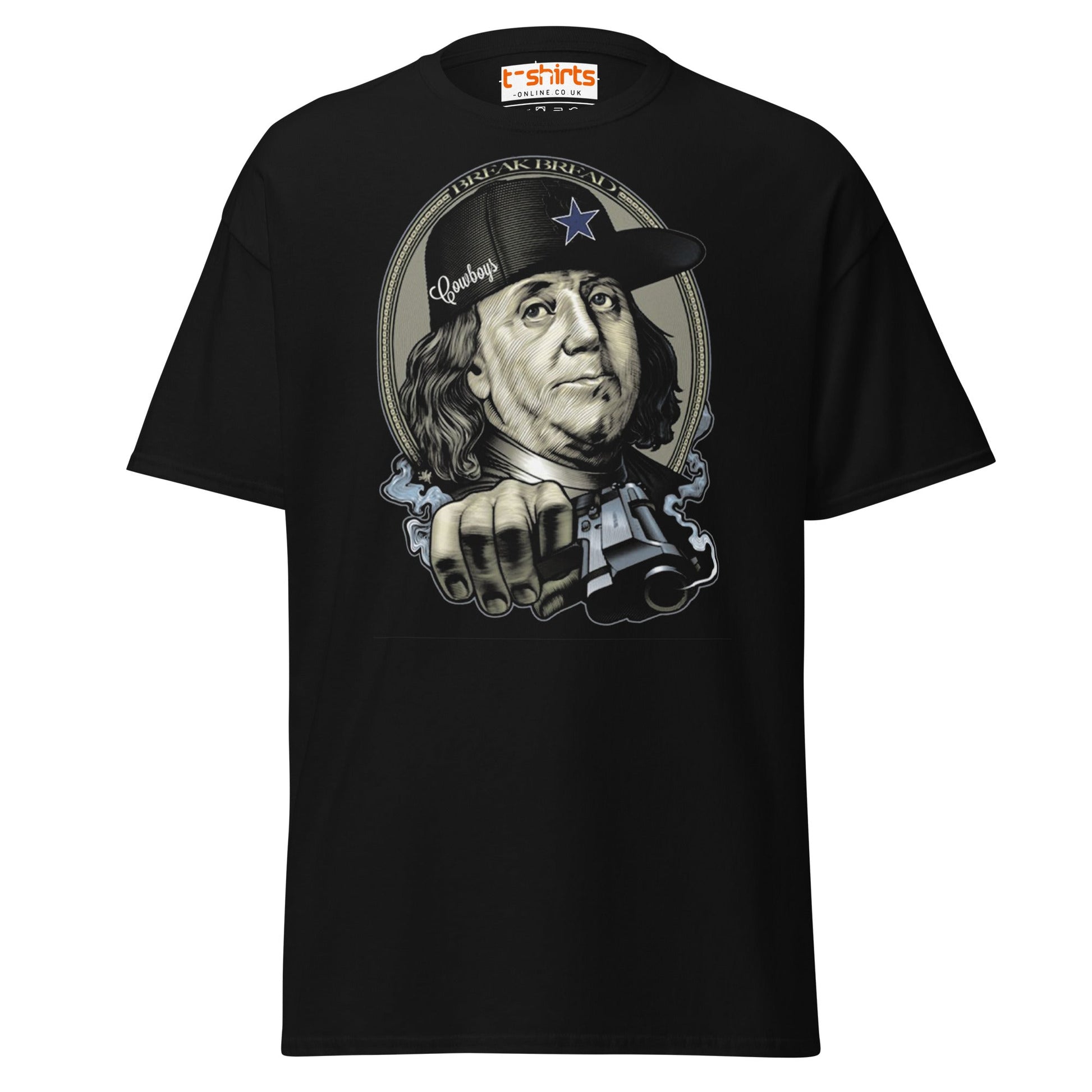 Break Bread T-Shirt – Street Art Money Parody Tee - Black - T-Shirts Online
