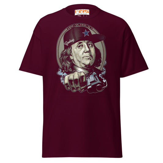 Break Bread T-Shirt – Street Art Money Parody Tee - Maroon - T-Shirts Online
