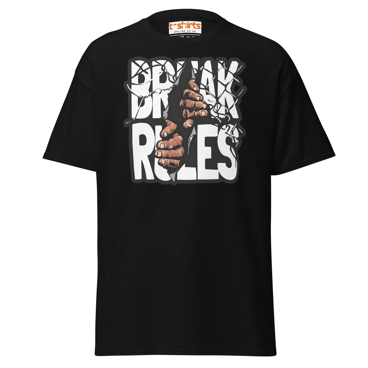 Break Rules T-Shirt | Bold Rebellion Graphic Tee - Black - T-Shirts Online