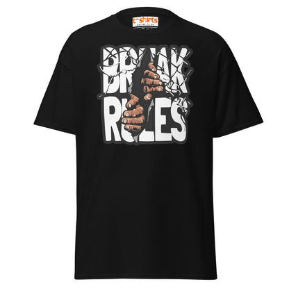 Break Rules T-Shirt | Bold Rebellion Graphic Tee - Black - T-Shirts Online