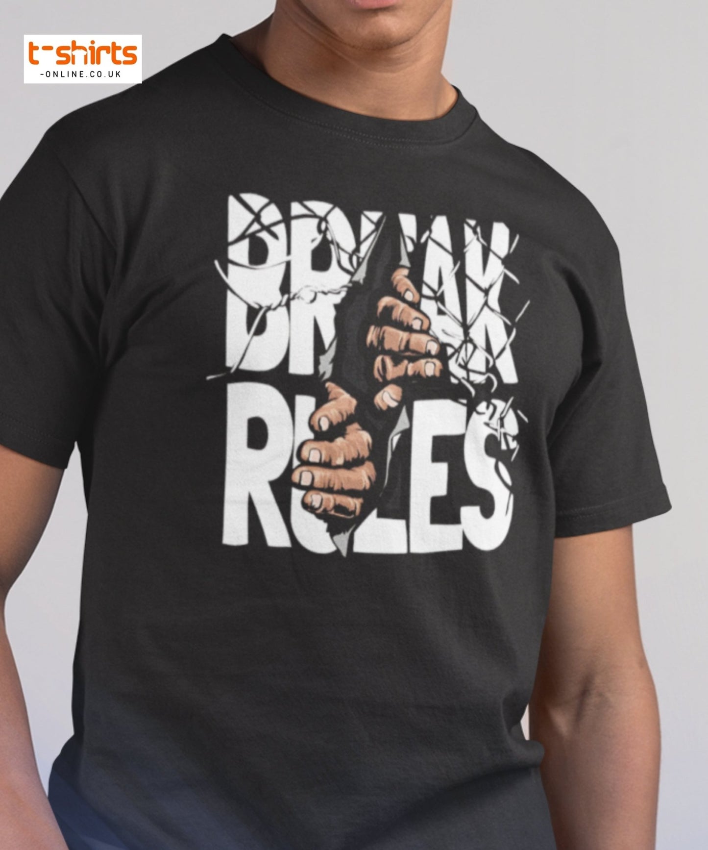 Break Rules T-Shirt | Bold Rebellion Graphic Tee - Black - T-Shirts Online