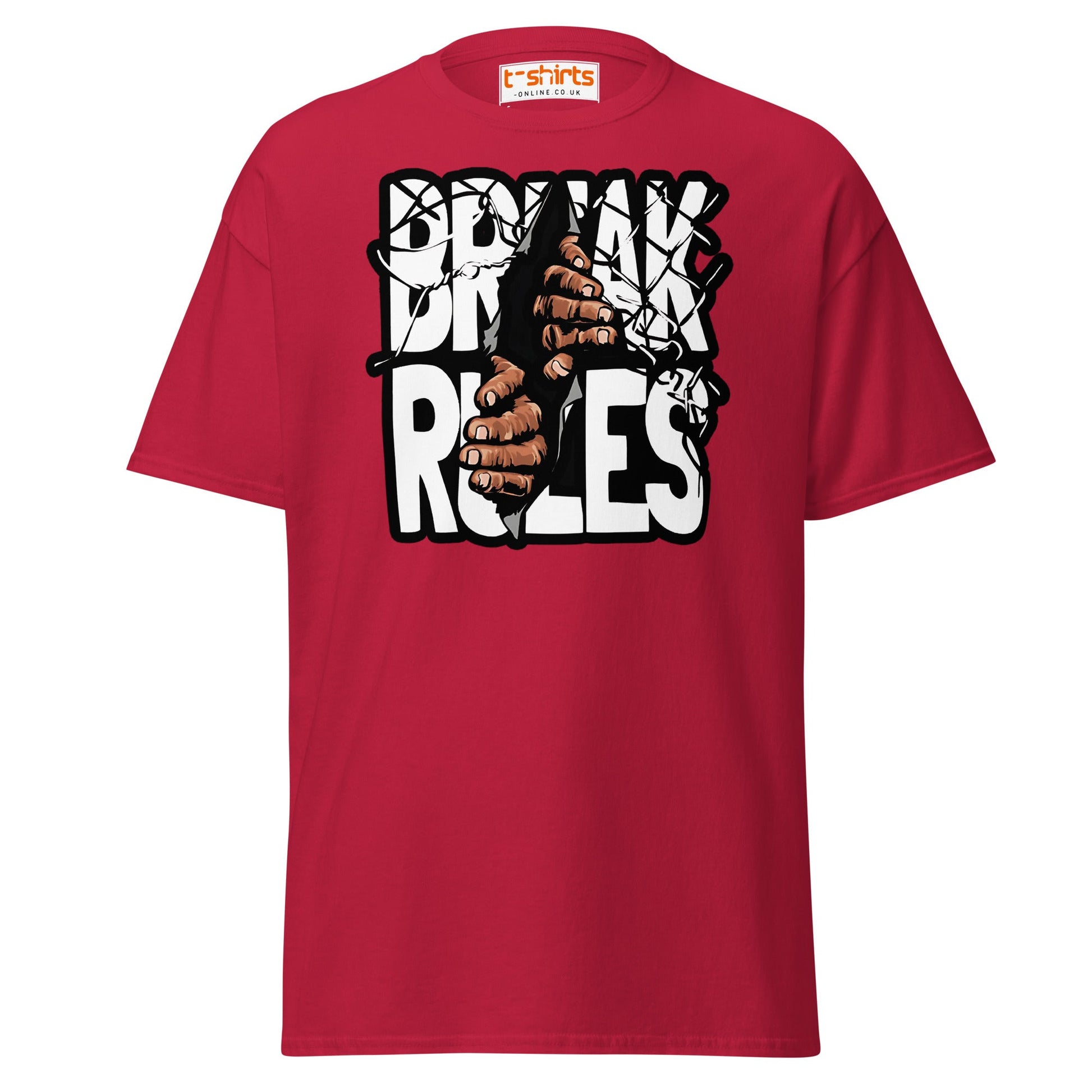 Break Rules T-Shirt | Bold Rebellion Graphic Tee - Cardinal - T-Shirts Online