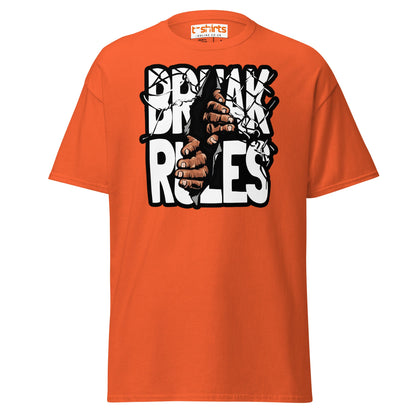 Break Rules T-Shirt | Bold Rebellion Graphic Tee - Orange - T-Shirts Online