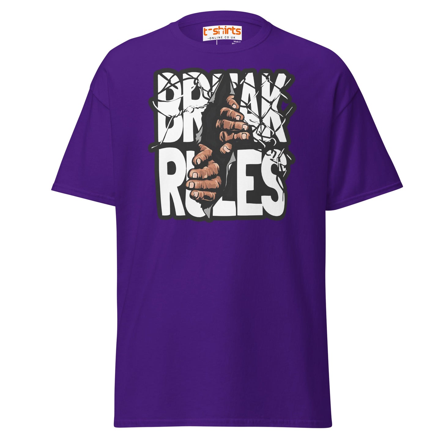 Break Rules T-Shirt | Bold Rebellion Graphic Tee - Purple - T-Shirts Online