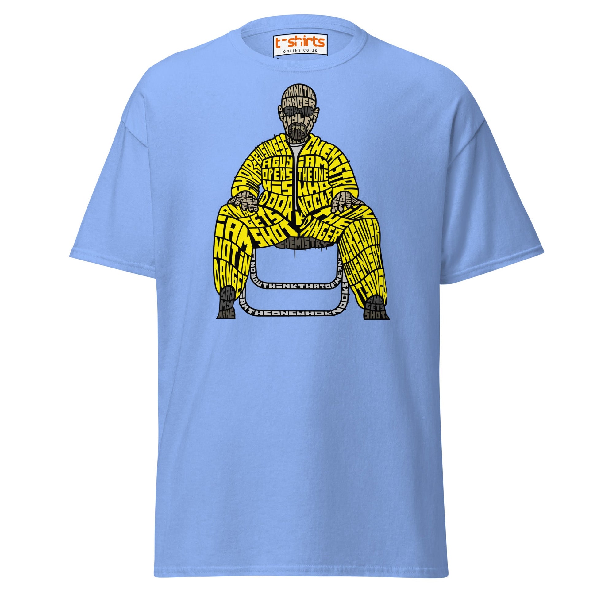Breaking Bad Calligram T-Shirt| Walter White Fan Art Tee - Carolina Blue - T-Shirts Online