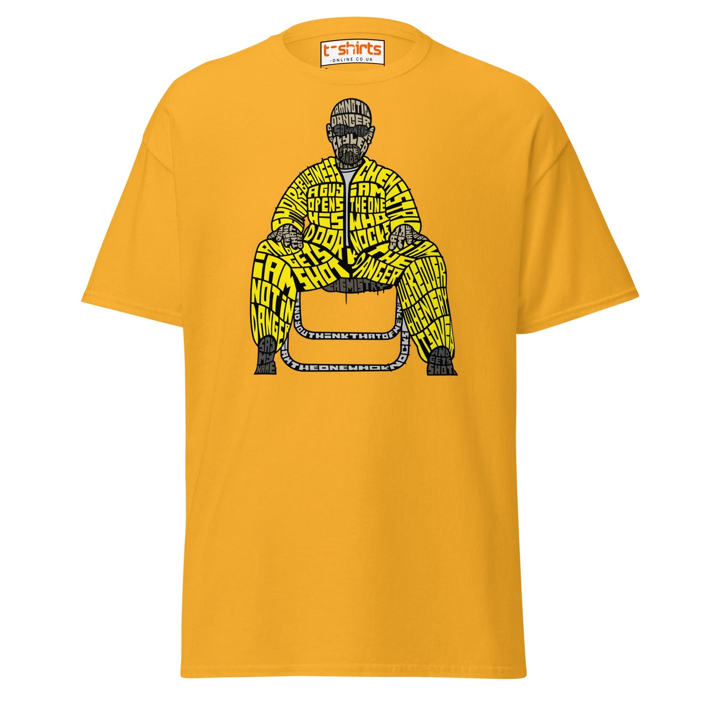 Breaking Bad Calligram T-Shirt| Walter White Fan Art Tee - Gold - T-Shirts Online
