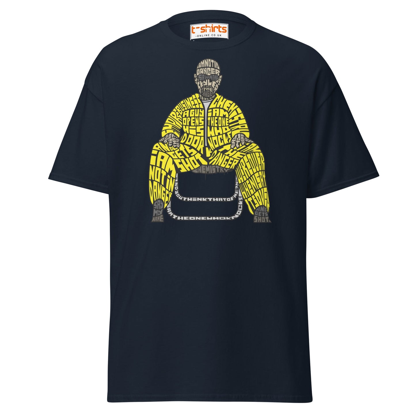 Breaking Bad Calligram T-Shirt| Walter White Fan Art Tee - Navy - T-Shirts Online