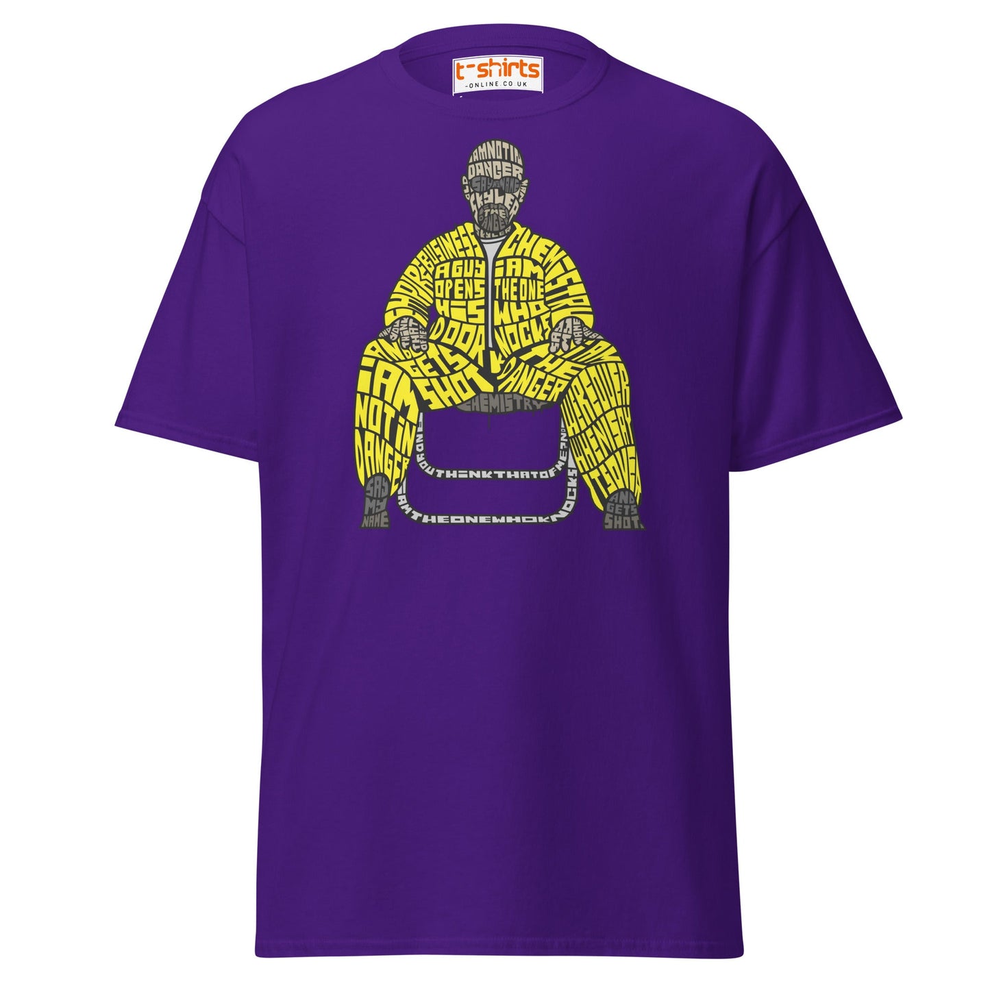Breaking Bad Calligram T-Shirt| Walter White Fan Art Tee - Purple - T-Shirts Online