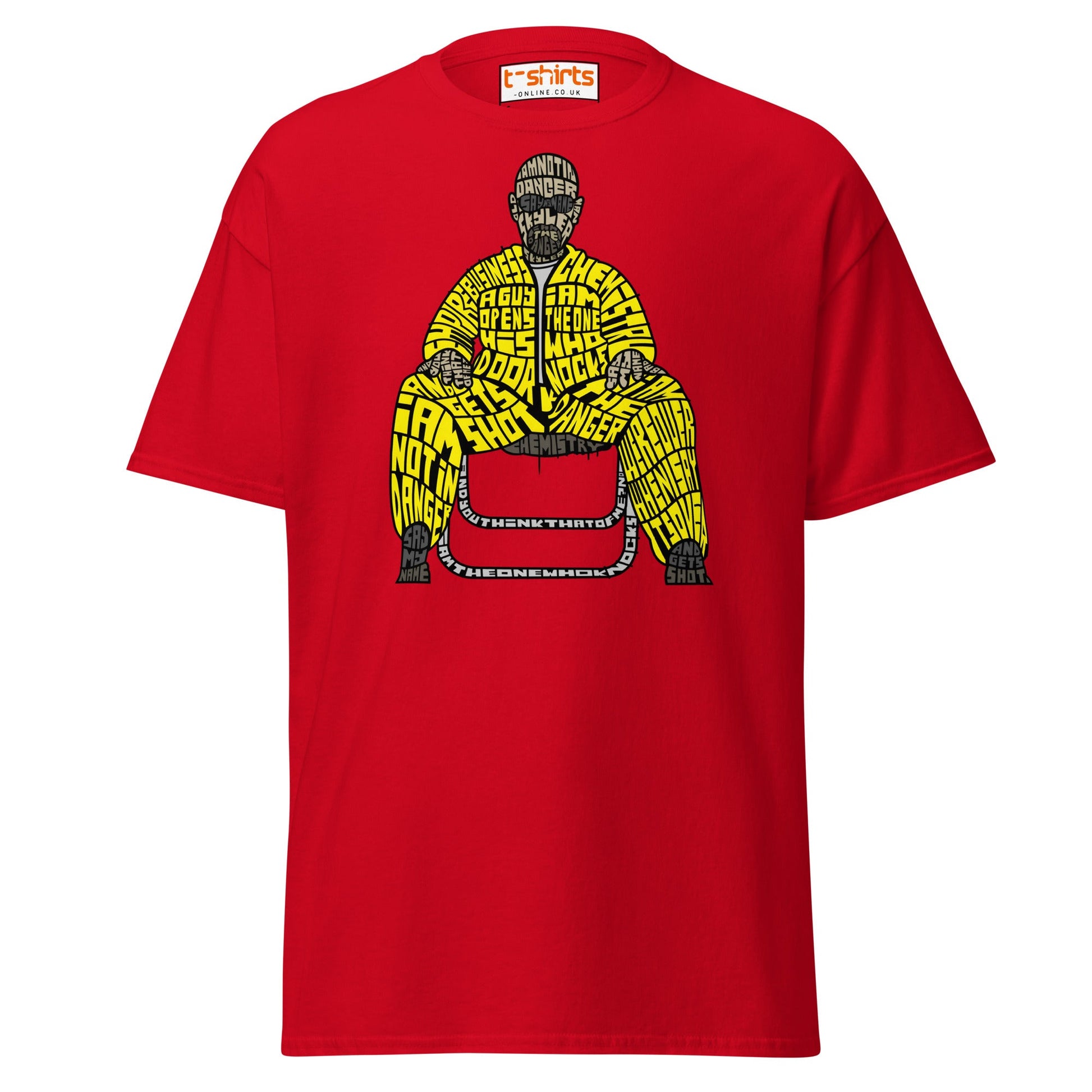 Breaking Bad Calligram T-Shirt| Walter White Fan Art Tee - Red - T-Shirts Online