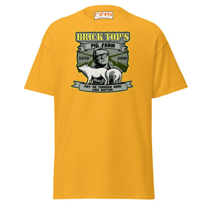 Brick Top’s Pig Farm T-Shirt – Cult Movie Parody - Gold - T-Shirts Online