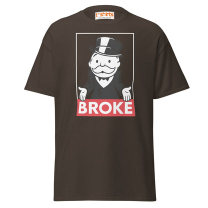 Broke T-Shirt | Funny Monopoly - Inspired Parody Tee - Dark Chocolate - T-Shirts Online