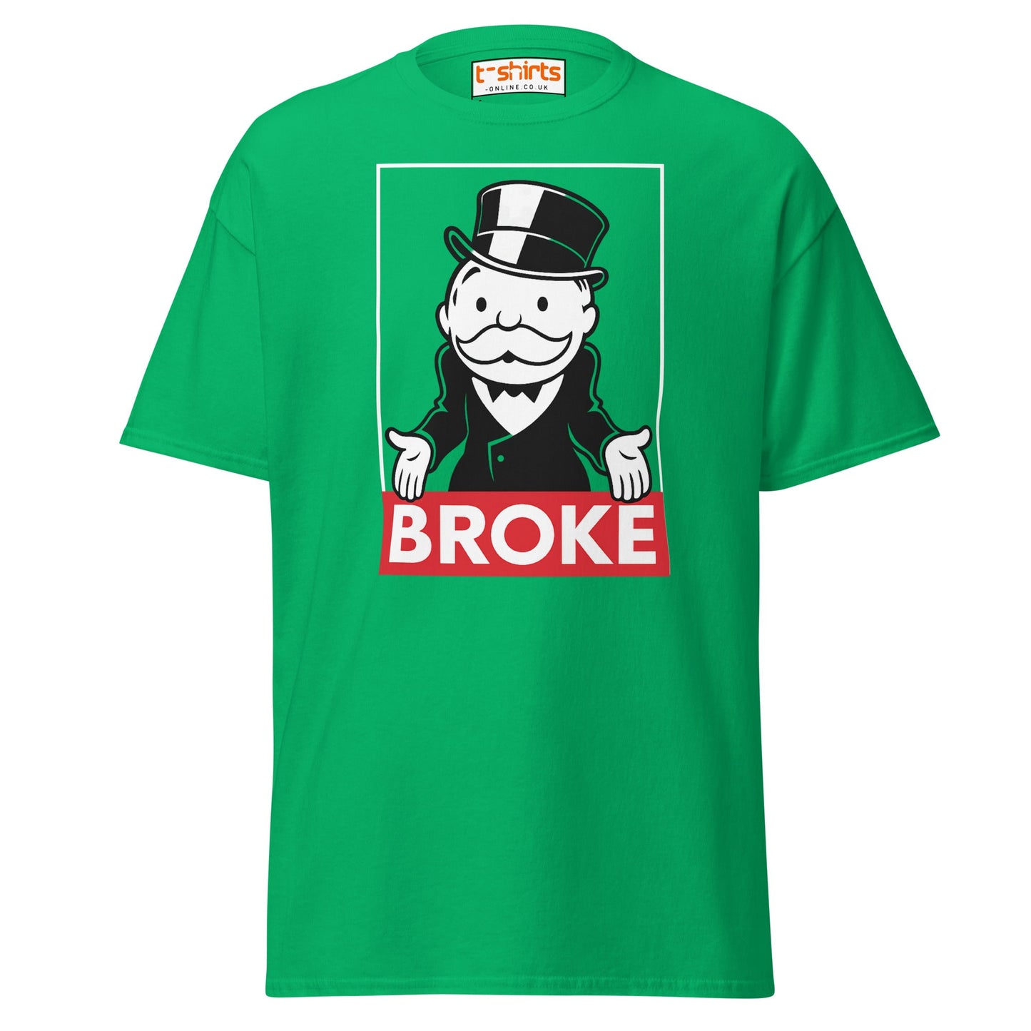 Broke T-Shirt | Funny Monopoly - Inspired Parody Tee - Irish Green - T-Shirts Online