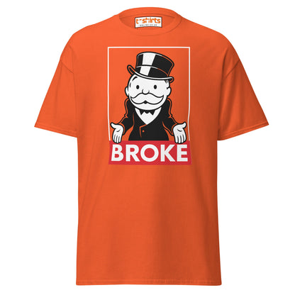 Broke T-Shirt | Funny Monopoly - Inspired Parody Tee - Orange - T-Shirts Online