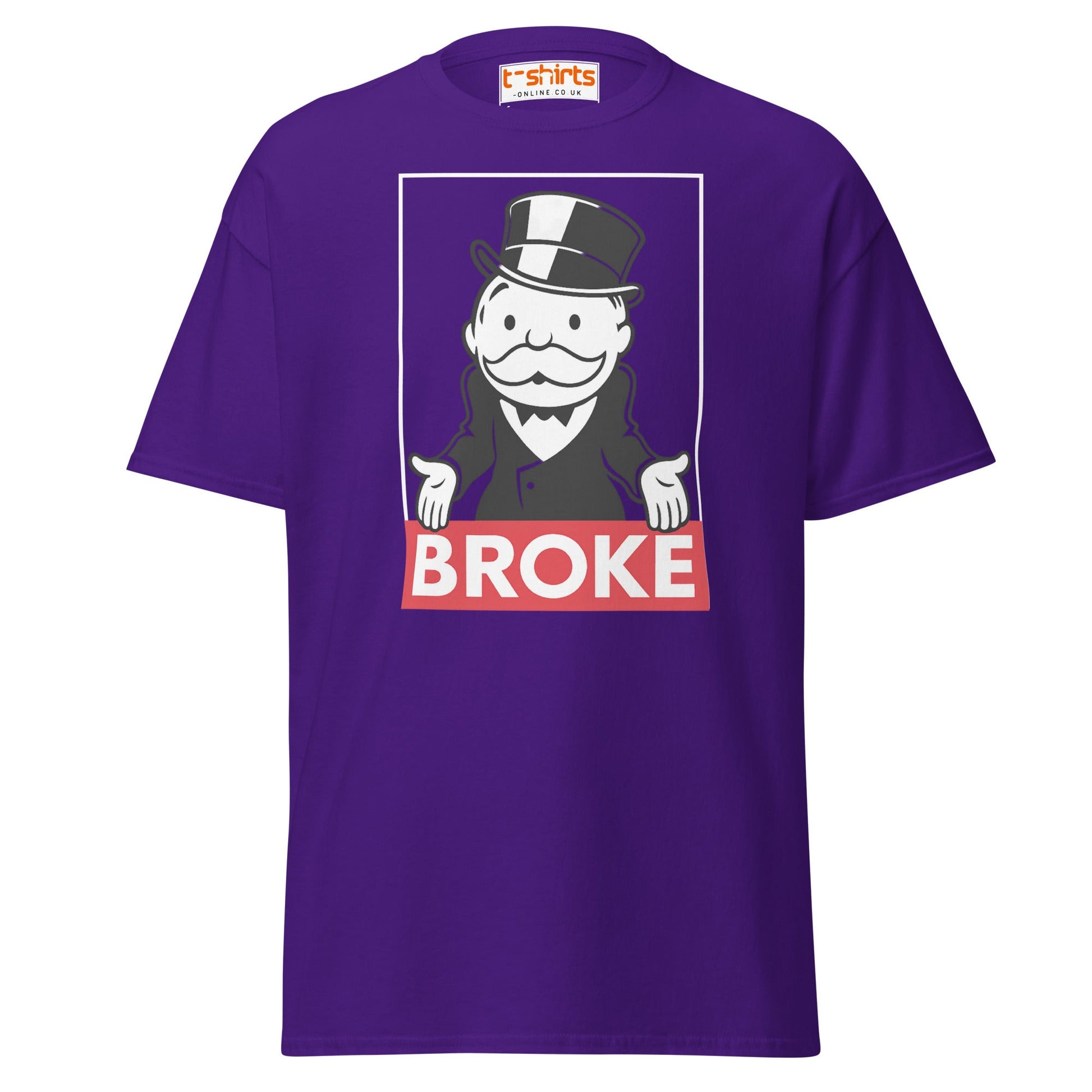 Broke T-Shirt | Funny Monopoly - Inspired Parody Tee - Purple - T-Shirts Online