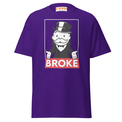 Broke T-Shirt | Funny Monopoly - Inspired Parody Tee - Purple - T-Shirts Online