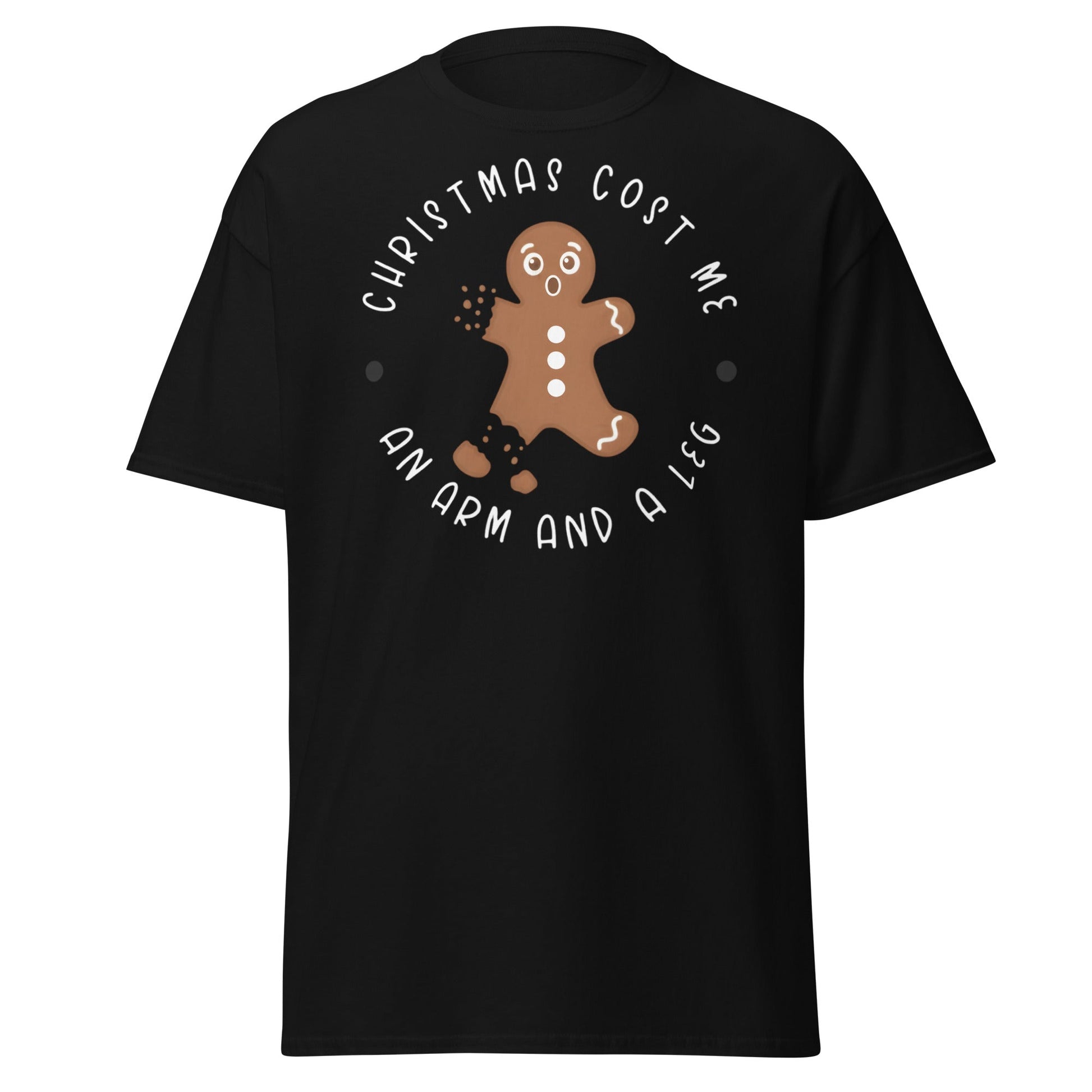 Broken Gingerbread Man T-Shirt | Funny Christmas Cookie Tee - Black - T-Shirts Online