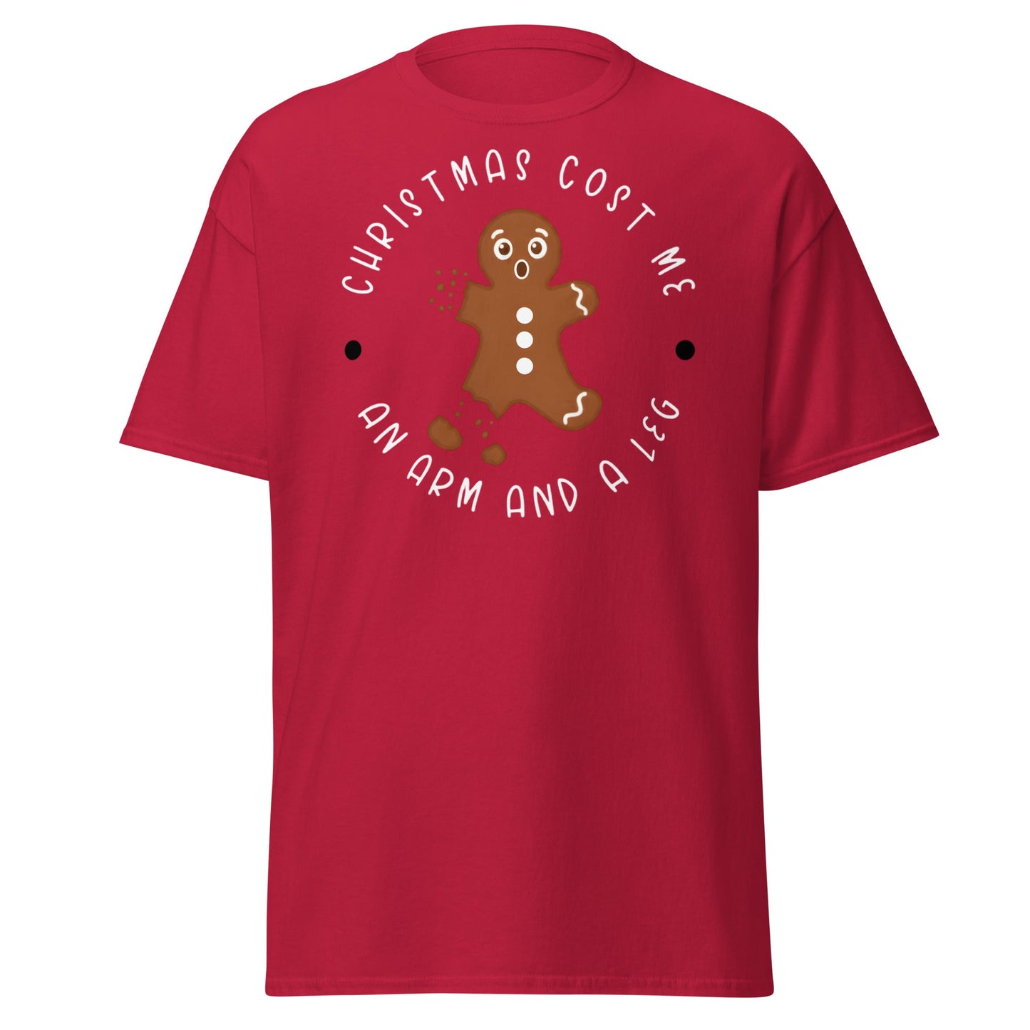 Broken Gingerbread Man T-Shirt | Funny Christmas Cookie Tee - Cardinal - T-Shirts Online