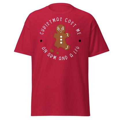 Broken Gingerbread Man T-Shirt | Funny Christmas Cookie Tee - Cardinal - T-Shirts Online