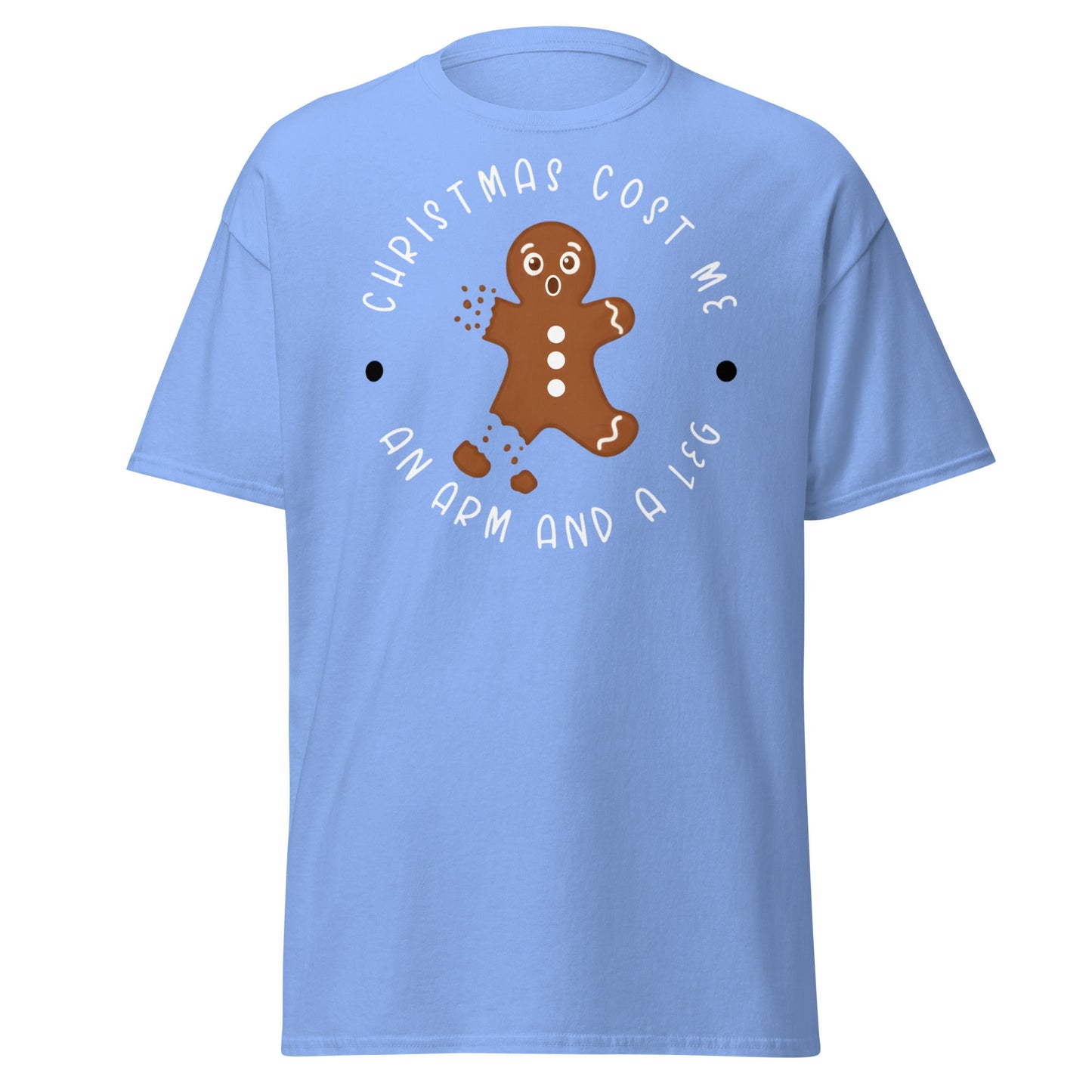 Broken Gingerbread Man T-Shirt | Funny Christmas Cookie Tee - Carolina Blue - T-Shirts Online
